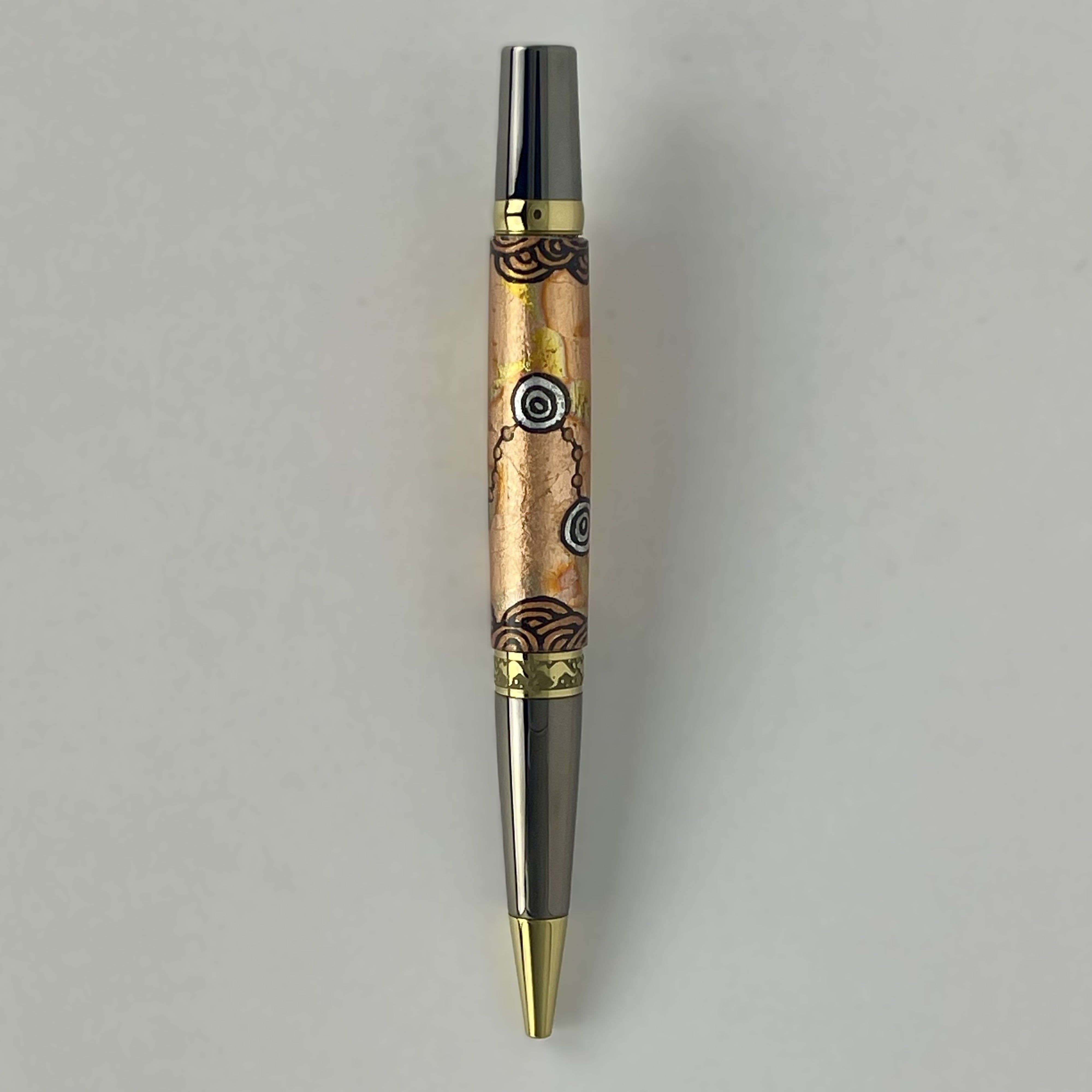 Executive Sierra Australiana Ball point Hand painted Aboriginal Art Pen with Kangaroo band