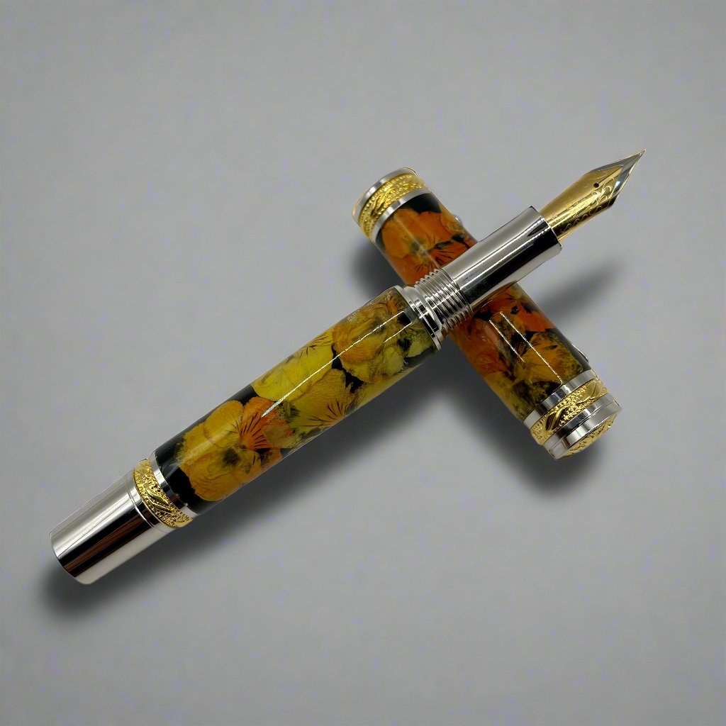 Limited Edition Majestic Fountain Pansies Flower Pens