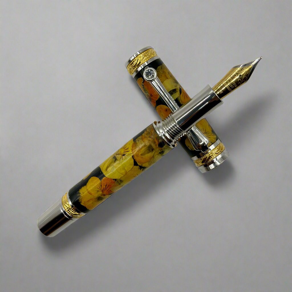 Limited Edition Majestic Fountain Pansies Flower Pens