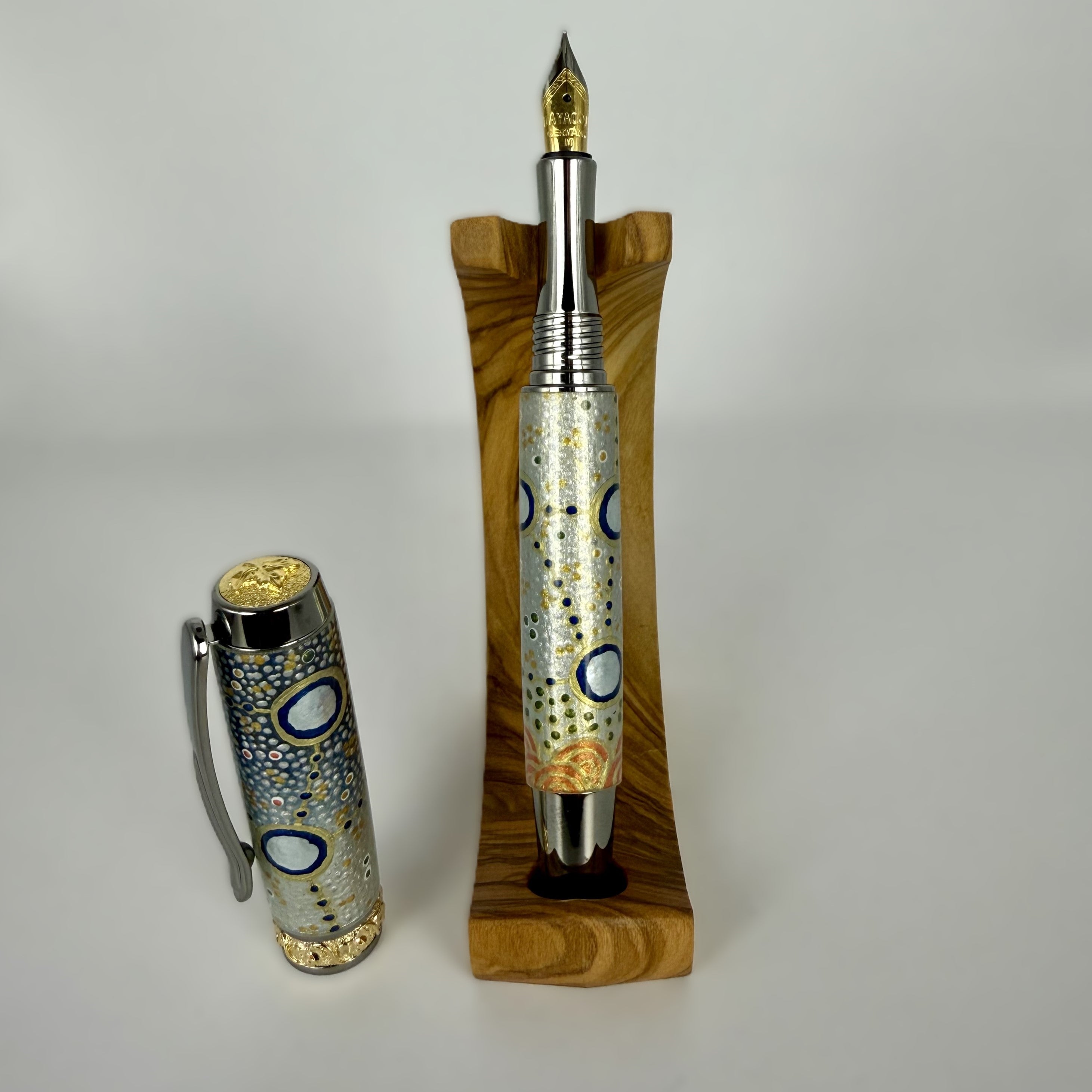 Jr Aaron Fountain Pen with Hand painted Aboriginal Art