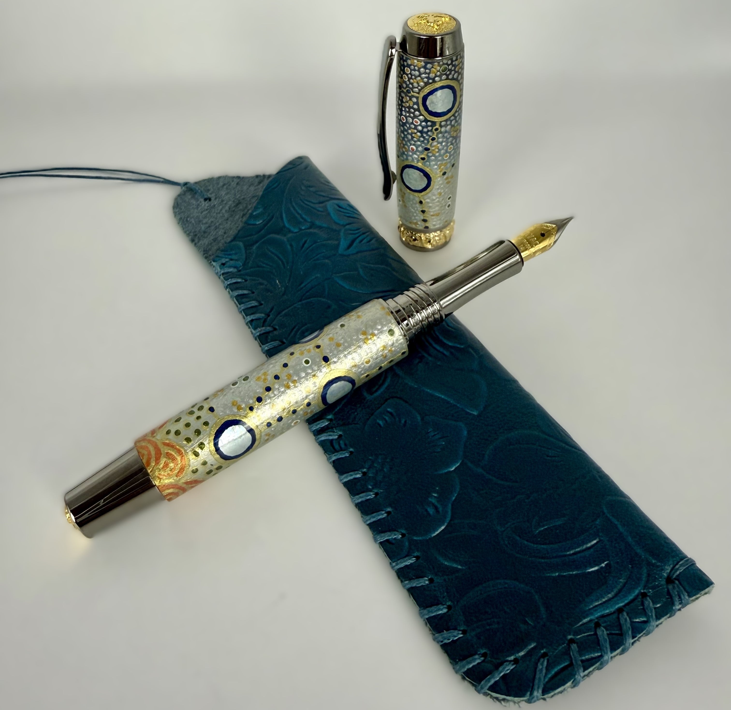 Jr Aaron Fountain Pen with Hand painted Aboriginal Art