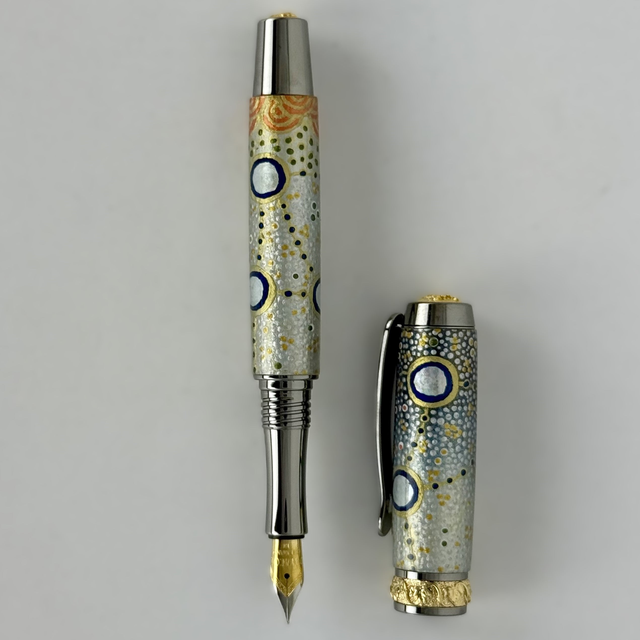 Jr Aaron Fountain Pen with Hand painted Aboriginal Art