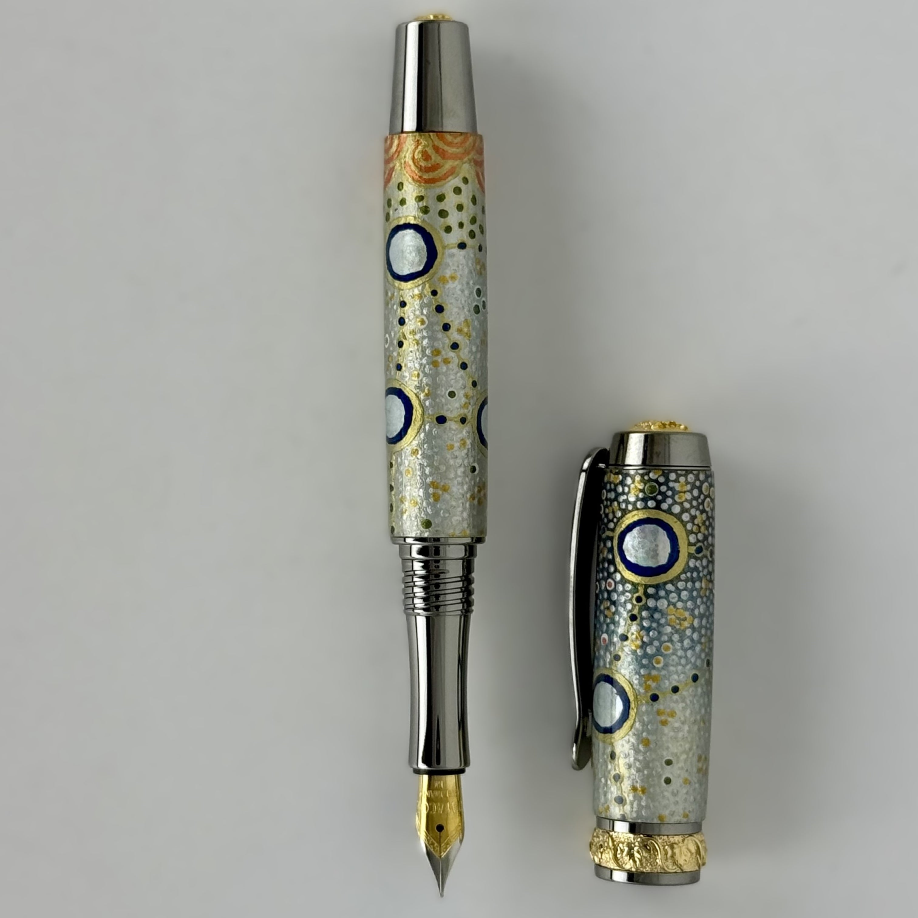 Jr Aaron Fountain Pen with Hand painted Aboriginal Art