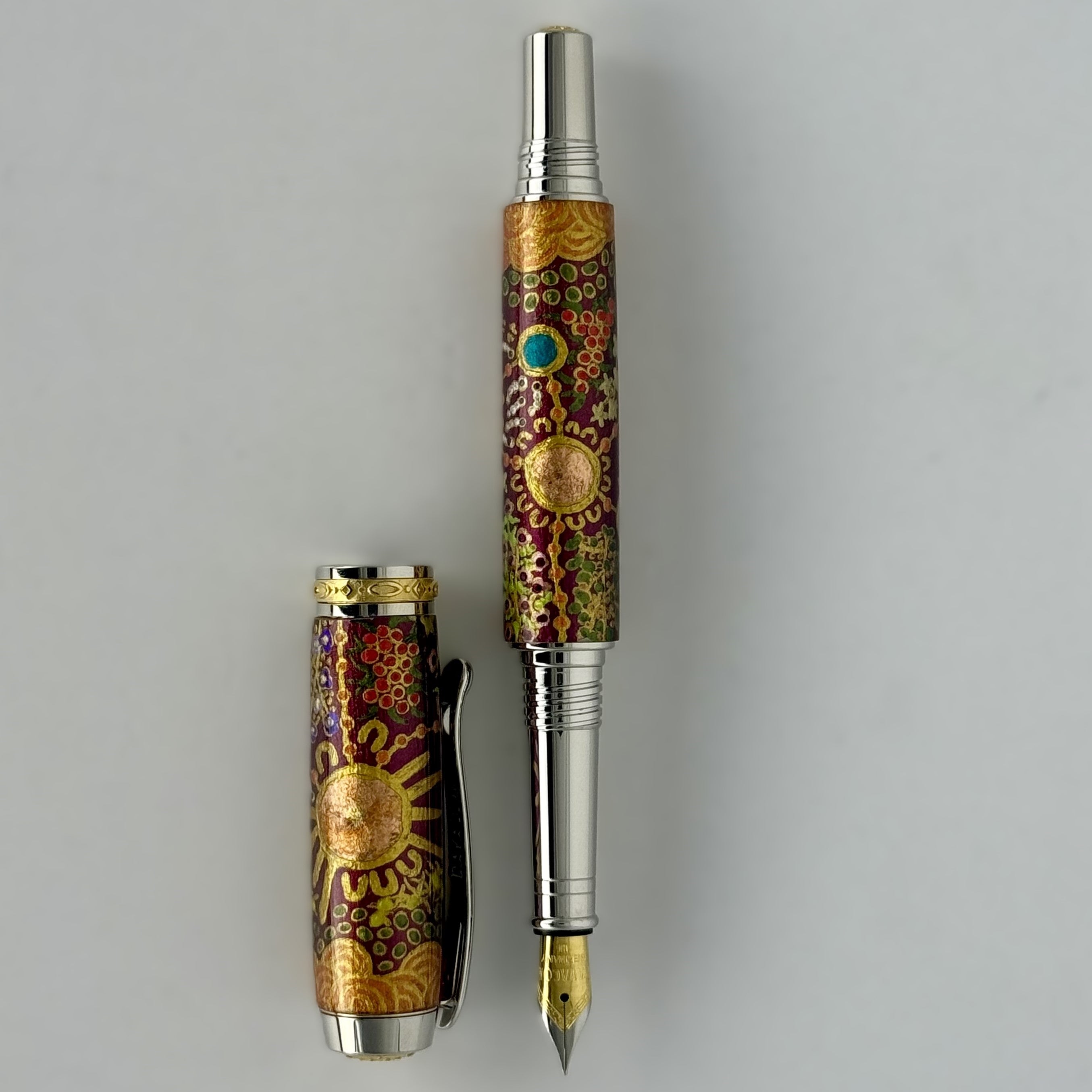 Jr Statesman II Postable Fountain Pen with Hand painted Aboriginal Art