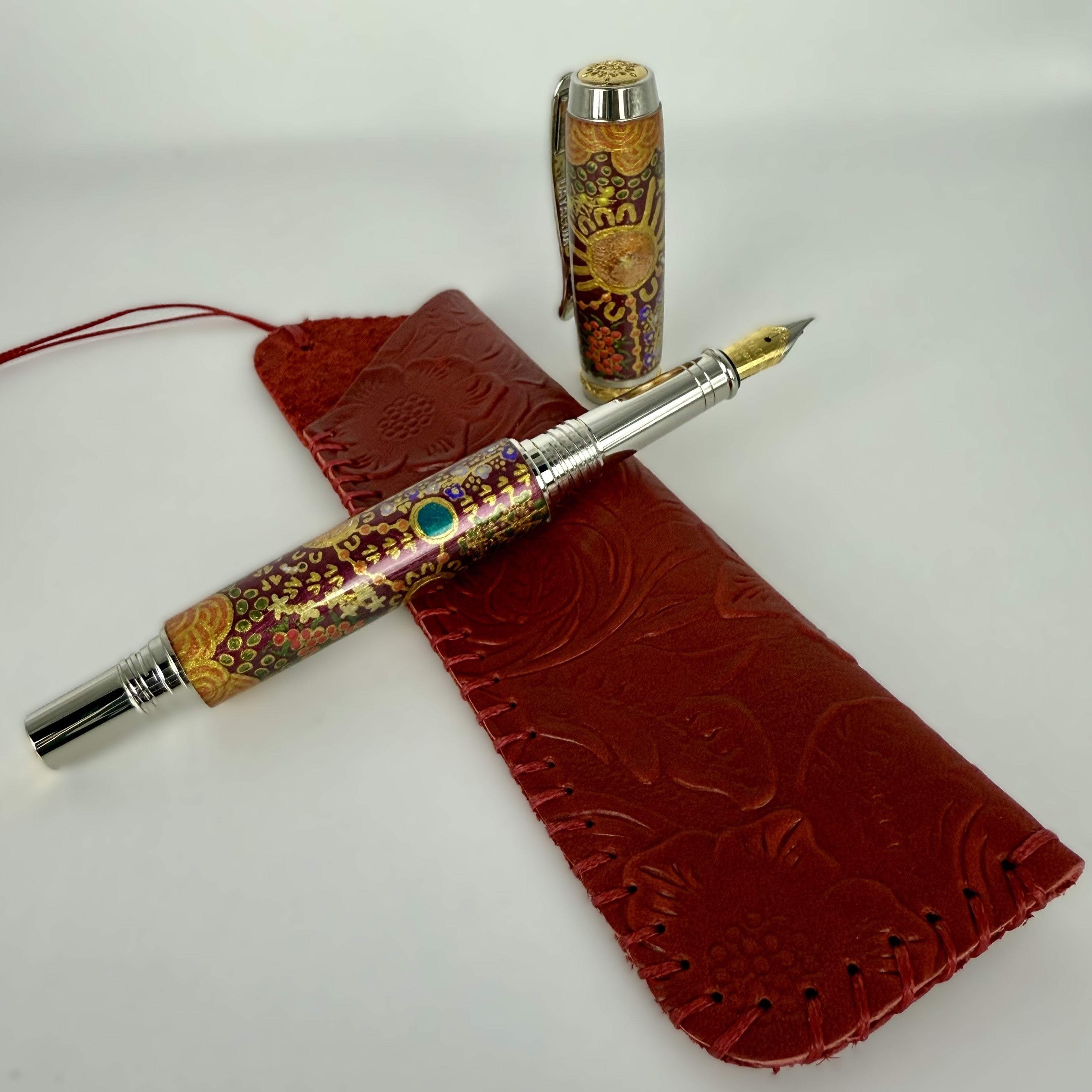 Jr Statesman II Postable Fountain Pen with Hand painted Aboriginal Art