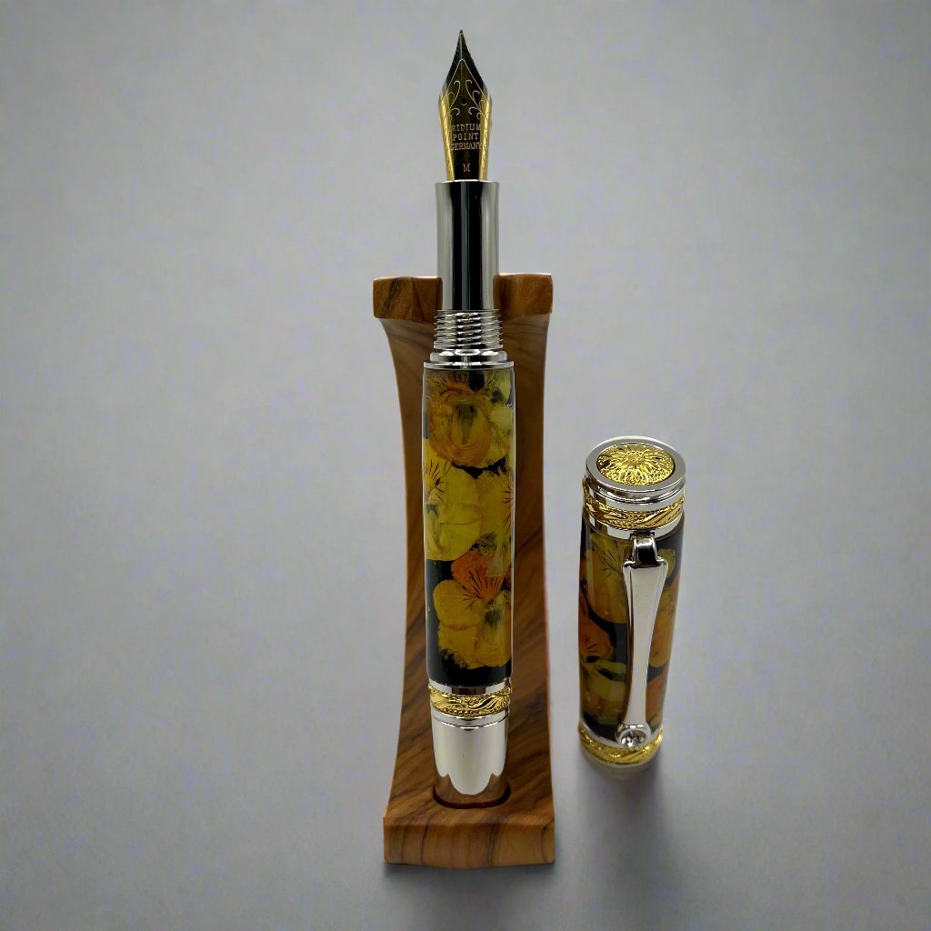 Limited Edition Majestic Fountain Pansies Flower Pens