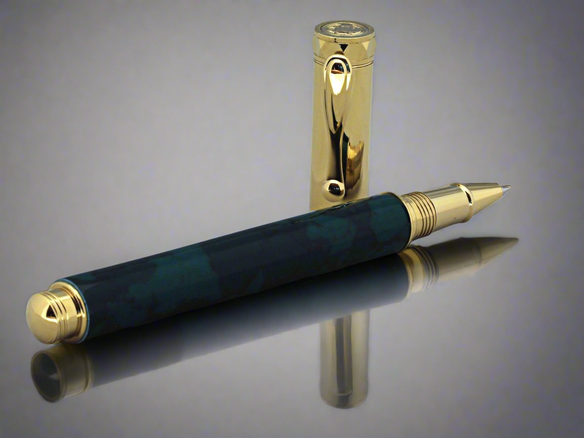 Rollerball Pen Gold color in Jade